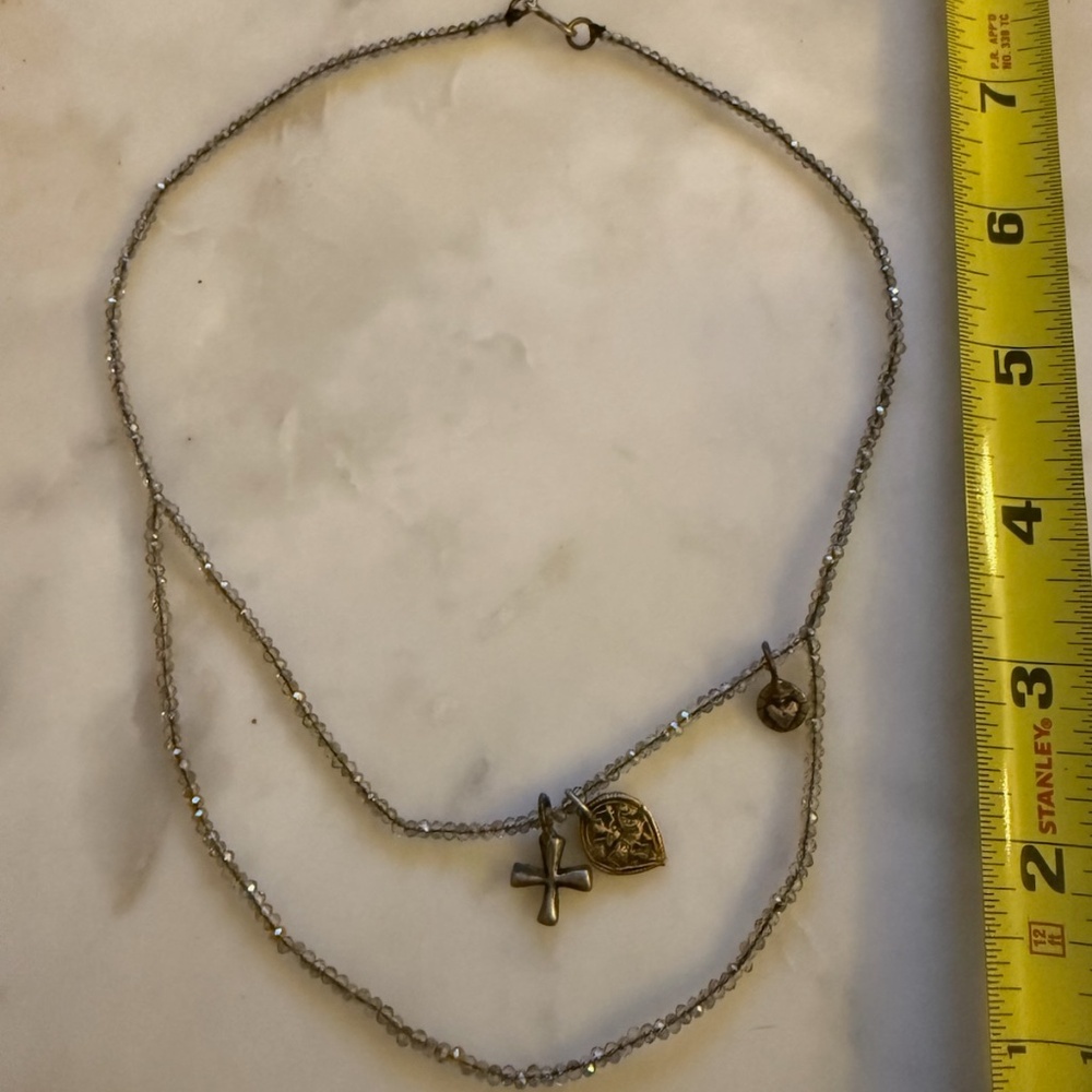Layered Choker Necklace with Pendants